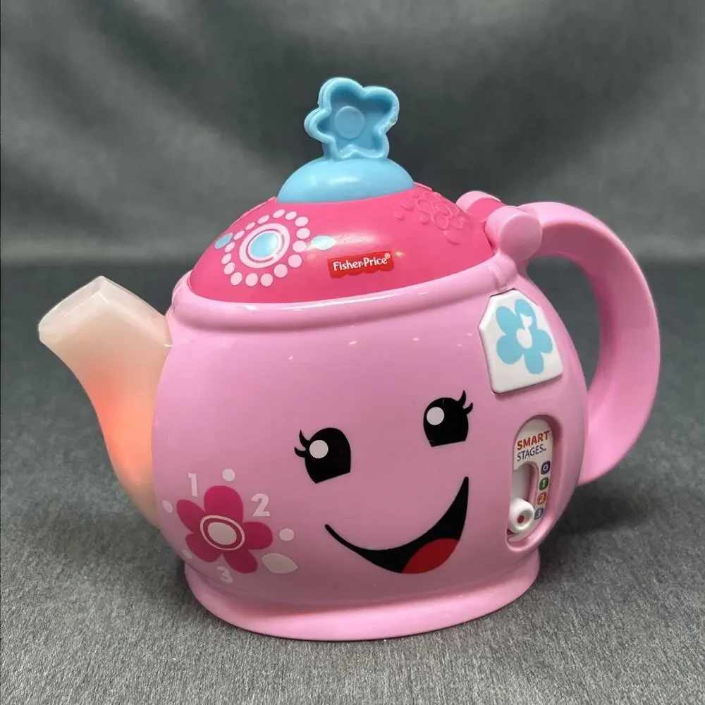 Fisher Price Talking Pink Teapot Laugh 'N Learn Tea Party Pot Musical Works